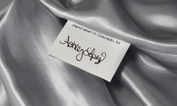 artisan sewer sewist seamstress signed signature care tag silk lining handmade in Colorado