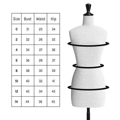 Fox and Shrew size chart size guide inches
